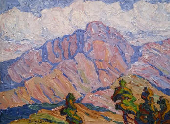 Birger Sandzen - In the Heart of the Rockies, Long Peak, Rocky Mountain National Park, 1921